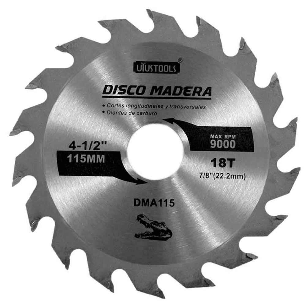 DISCO DE MADERA 4 1/2 EUROTOOLS 18T 000095 DMA115