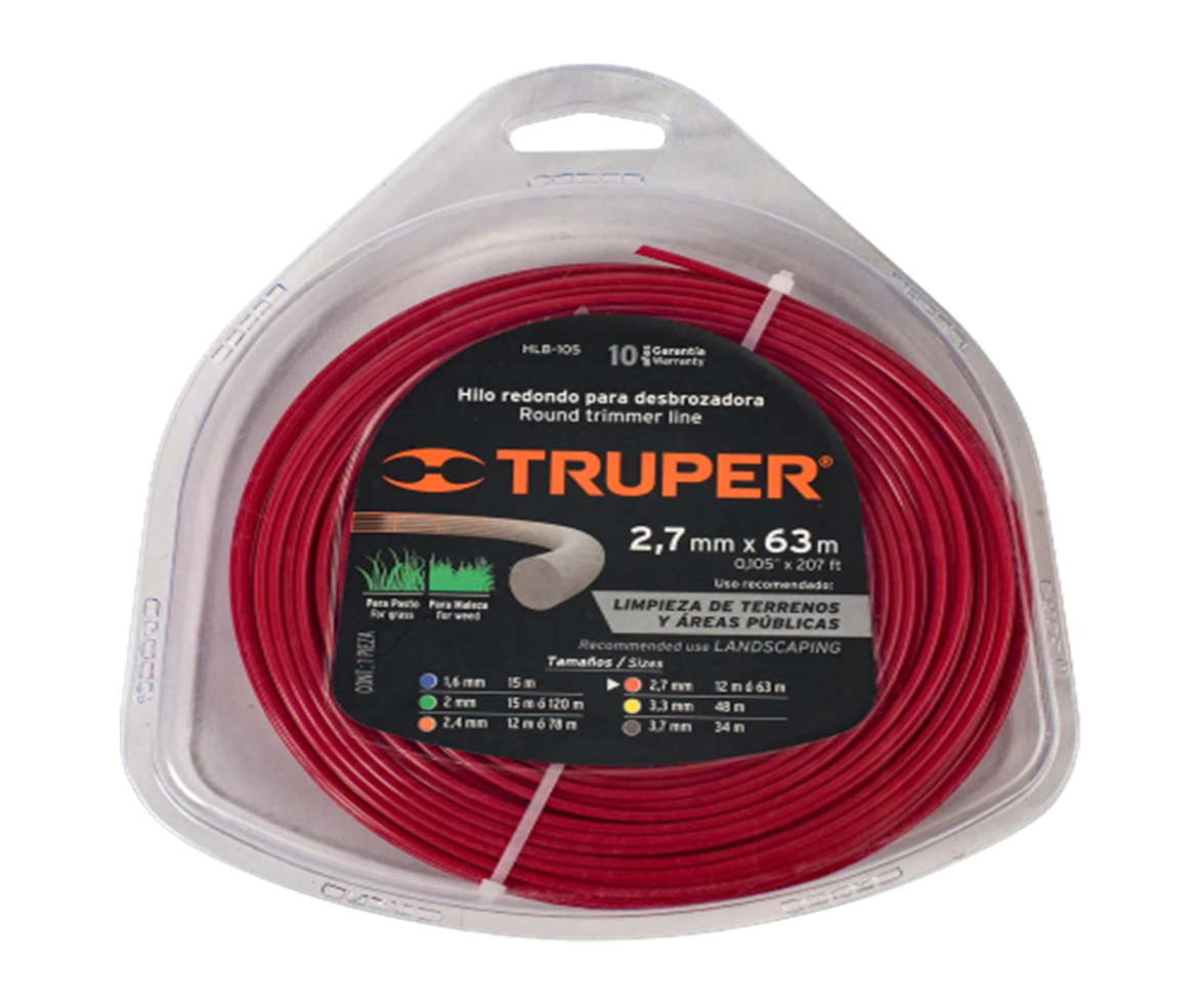HILO 2.7 MM PARA DESMALEZADORA 63M TRUPER 17610