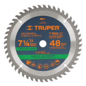 DISCO DE MADERA 7-1/4 48 DIENTES TRUPER 18317