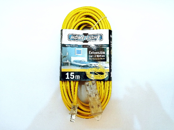 EXTENSION 15MTS 3 ENTRADAS ECOLUX