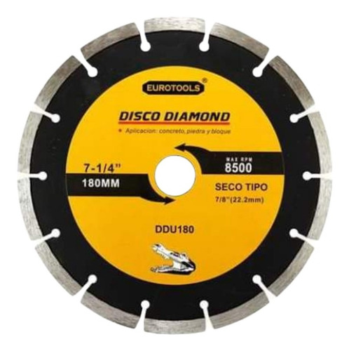 DISCO DIAMANTADO SEGMENTADO 7 1/4 EUROTOOLS 000103 DDU180