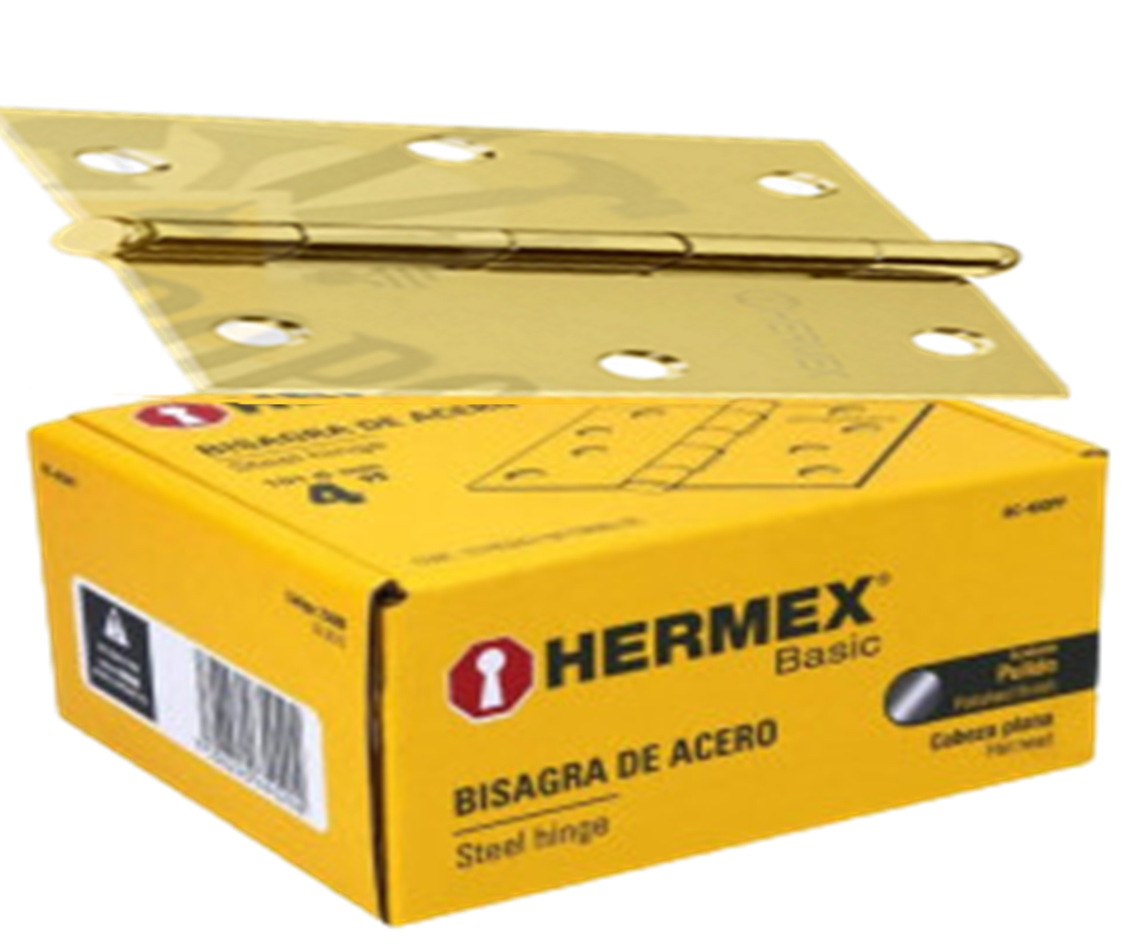 BISAGRA CAPUCHINA 4 HERMEX DORADO CJ 5 PARES 43239
