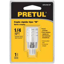 ACOPLE ACERO, CUERDA 1/4NPT, MACHO,PRETUL 27029