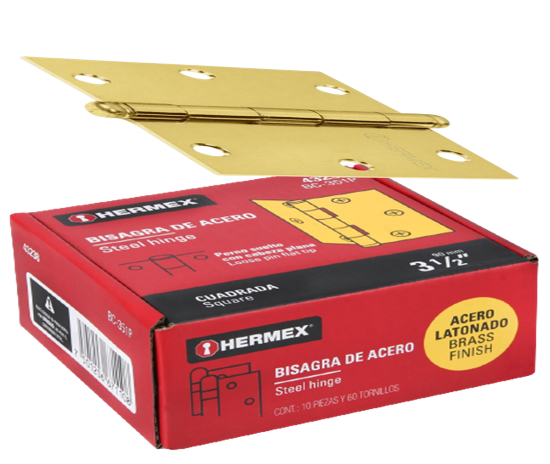 BISAGRA CAPUCHINA 3 1/2 HERMEX DORADO (5 PAR) 43238