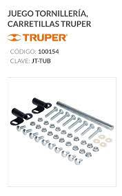 JUEGO TORNILLERIA CHUMACERAS Y EJE PARA CARRETILLA TRUPER 100154