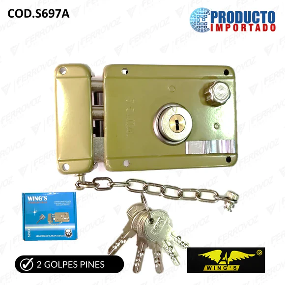 CERRADURA 2 GOLPES 2PINES WINGS S697A 31162402