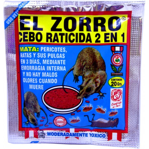 MATA RATAS Y RATONES 40GR ZORRO MRZ40