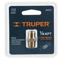 NIPLE MACHO 1/4 NPT TRUPER 19024