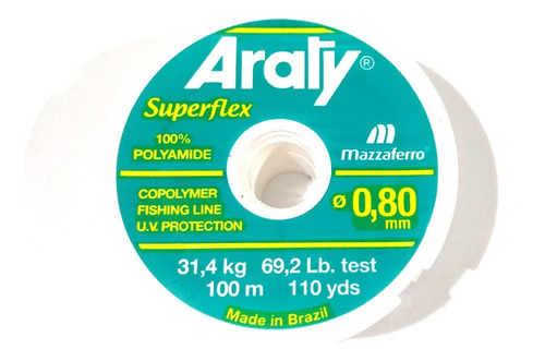 HILO PESCAR VERDE 0.80MM ARATY (10) GR01492