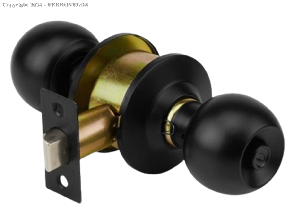 CERRADURA PERILLA NEGRO BAÑO FORTE BQ006