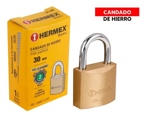 CANDADO DE HIERRO 30MM HERMEX (12) 23522