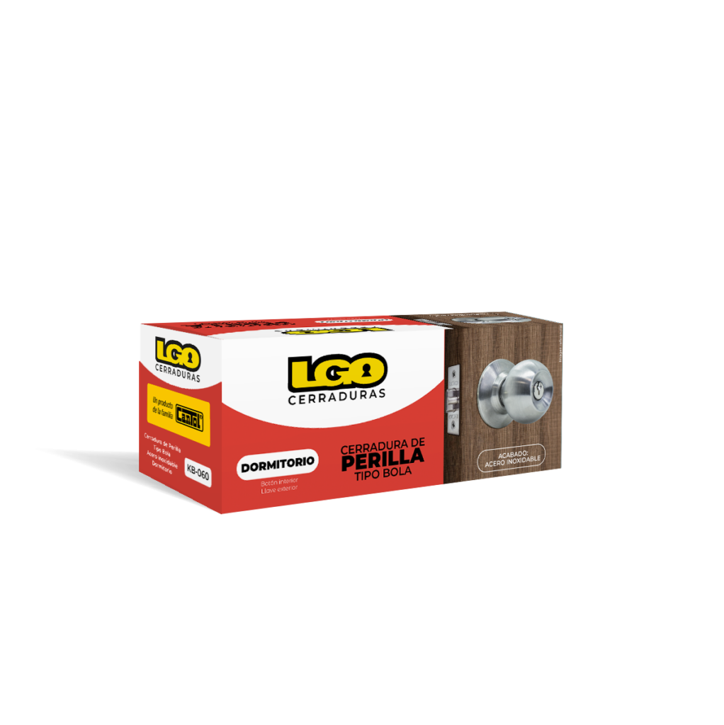 CERRADURA PERILLA CROMADO ACERO INOXIDABLE LGO KB060 400002