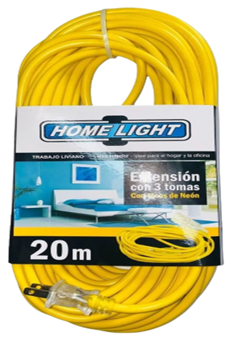 EXTENSION 20MTS 3 ENTRADAS HOME LIGHT 140284