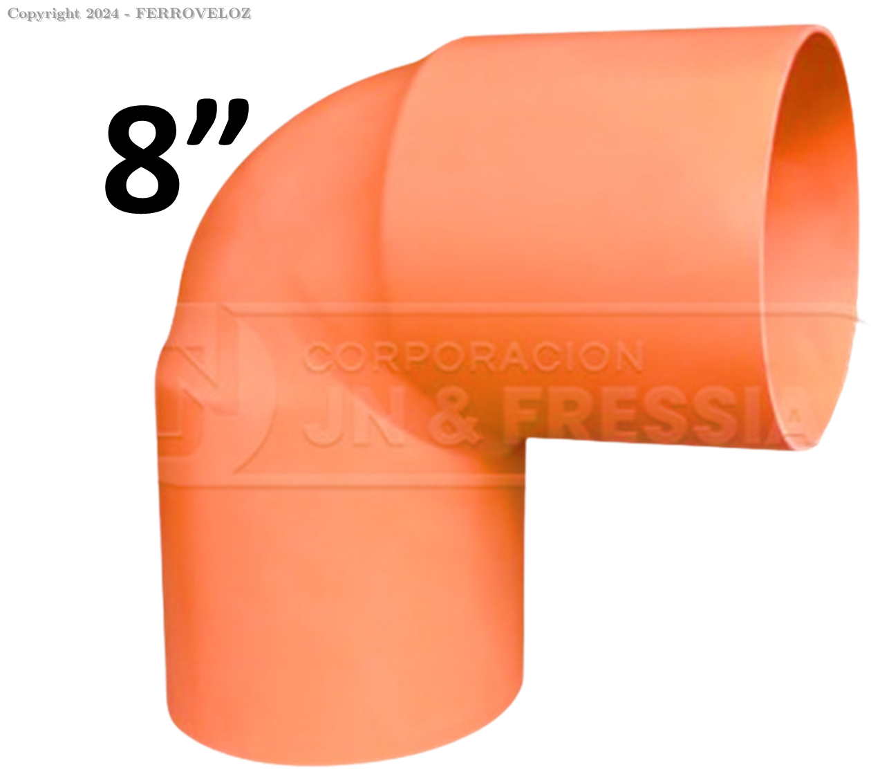 CODO ALCANTARILLA 8X90 NARANJA RPLAST