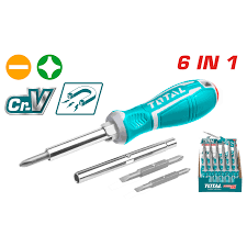 DESARMADOR REVERSIBLE 6 EN 1 CRV TOTAL THT2506076